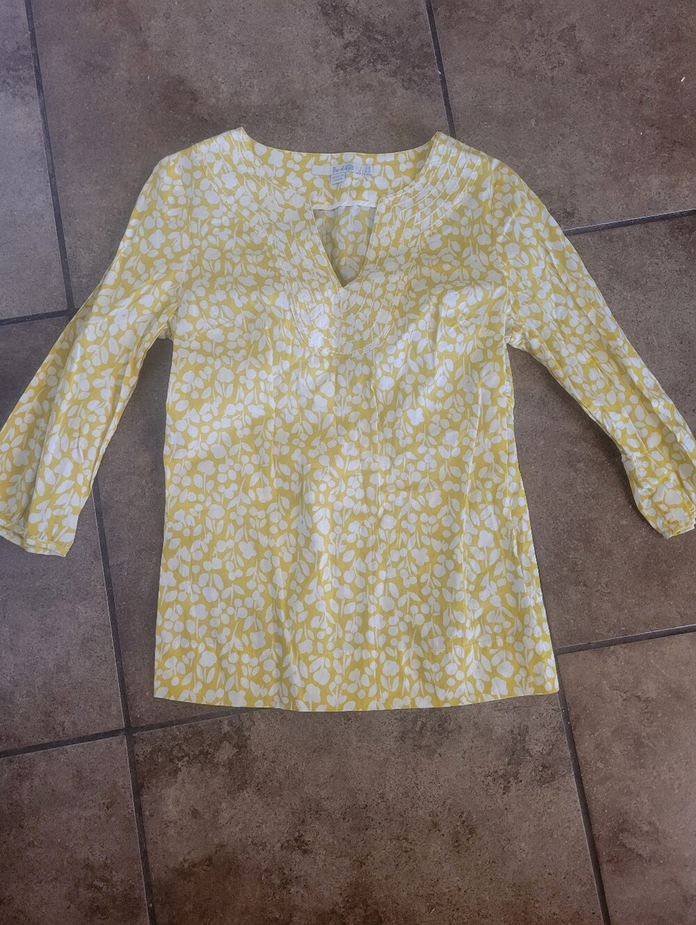 Boden Yellow and White Floral Shirt